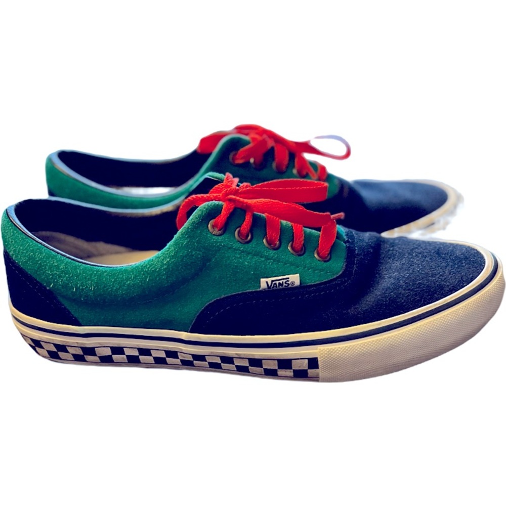 Vans - Custom blue & green men's 10.5 shoes - good used condition